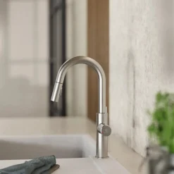 Wasserwerk Pull-Down Kitchen Prep Faucet in Brushed Nickel