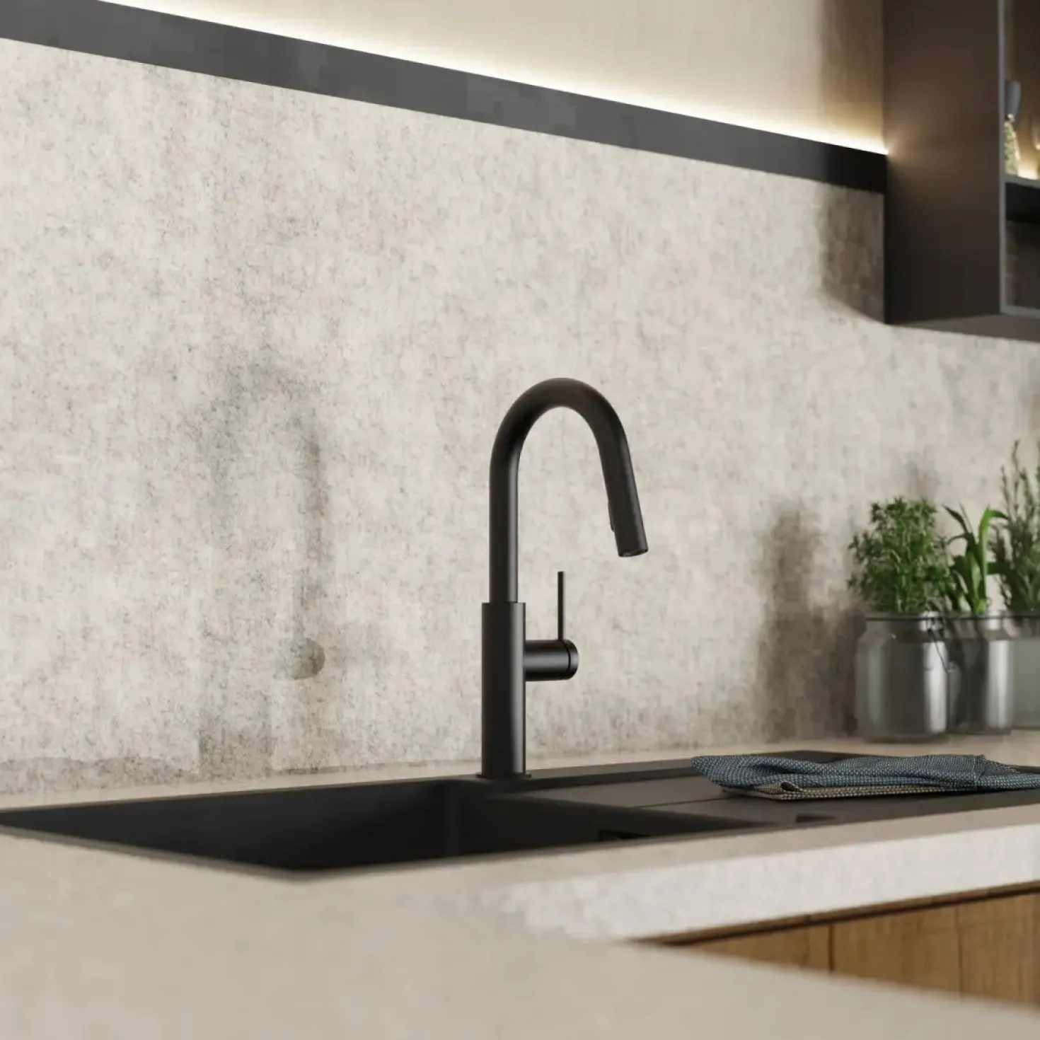 Wasserwerk Pull-Down Kitchen Prep Faucet in Matte Black