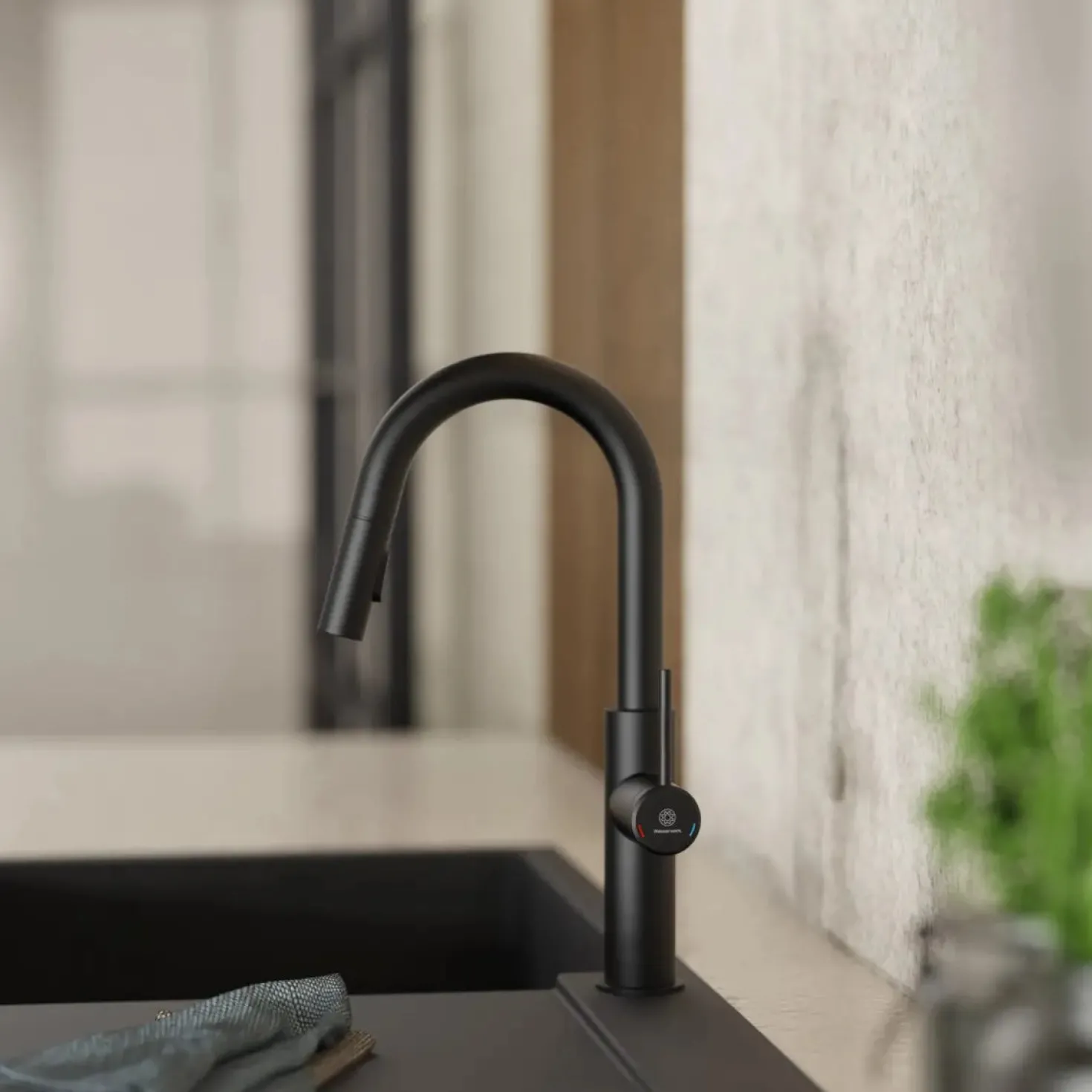 Wasserwerk Pull-Down Kitchen Prep Faucet in Matte Black