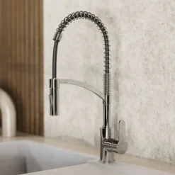 Wasserwerk Single Hole Pull Down Kitchen Faucet in Chrome