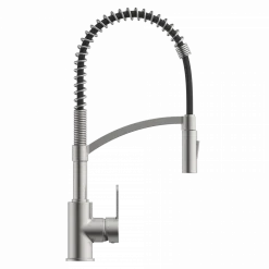 Wasserwerk Single Hole Pull Down Kitchen Faucet in Brushed Nickel