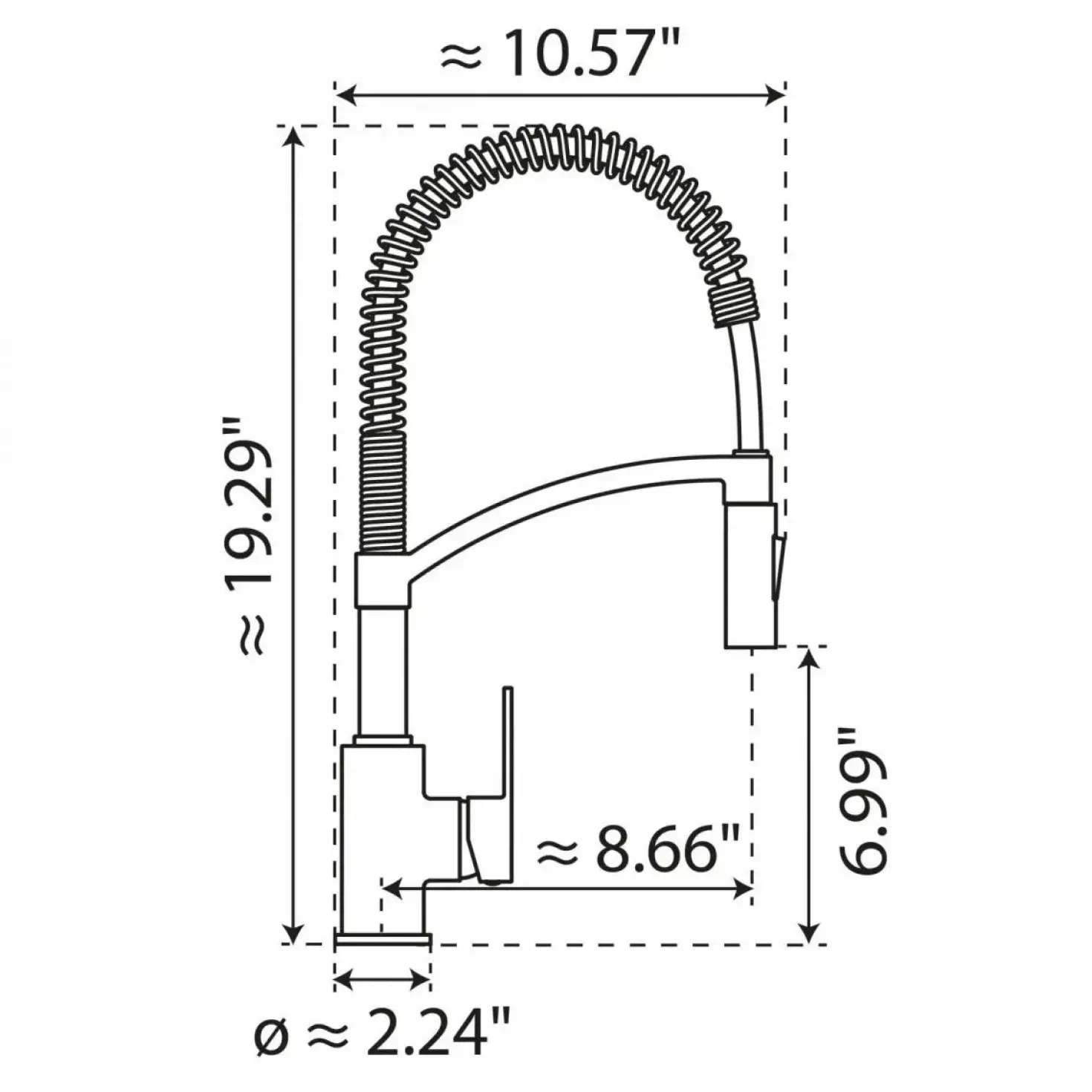Wasserwerk Single Hole Pull Down Kitchen Faucet in Matte Black