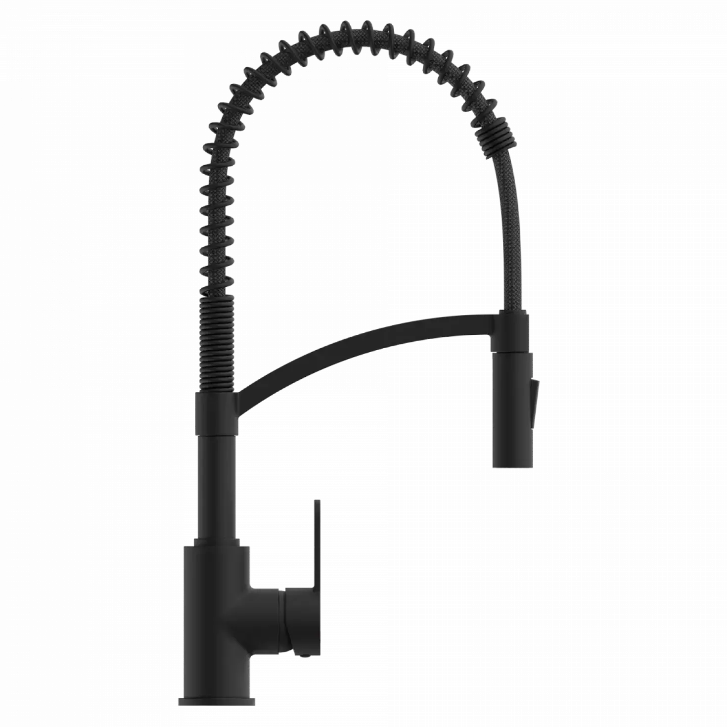 Wasserwerk Single Hole Pull Down Kitchen Faucet in Matte Black
