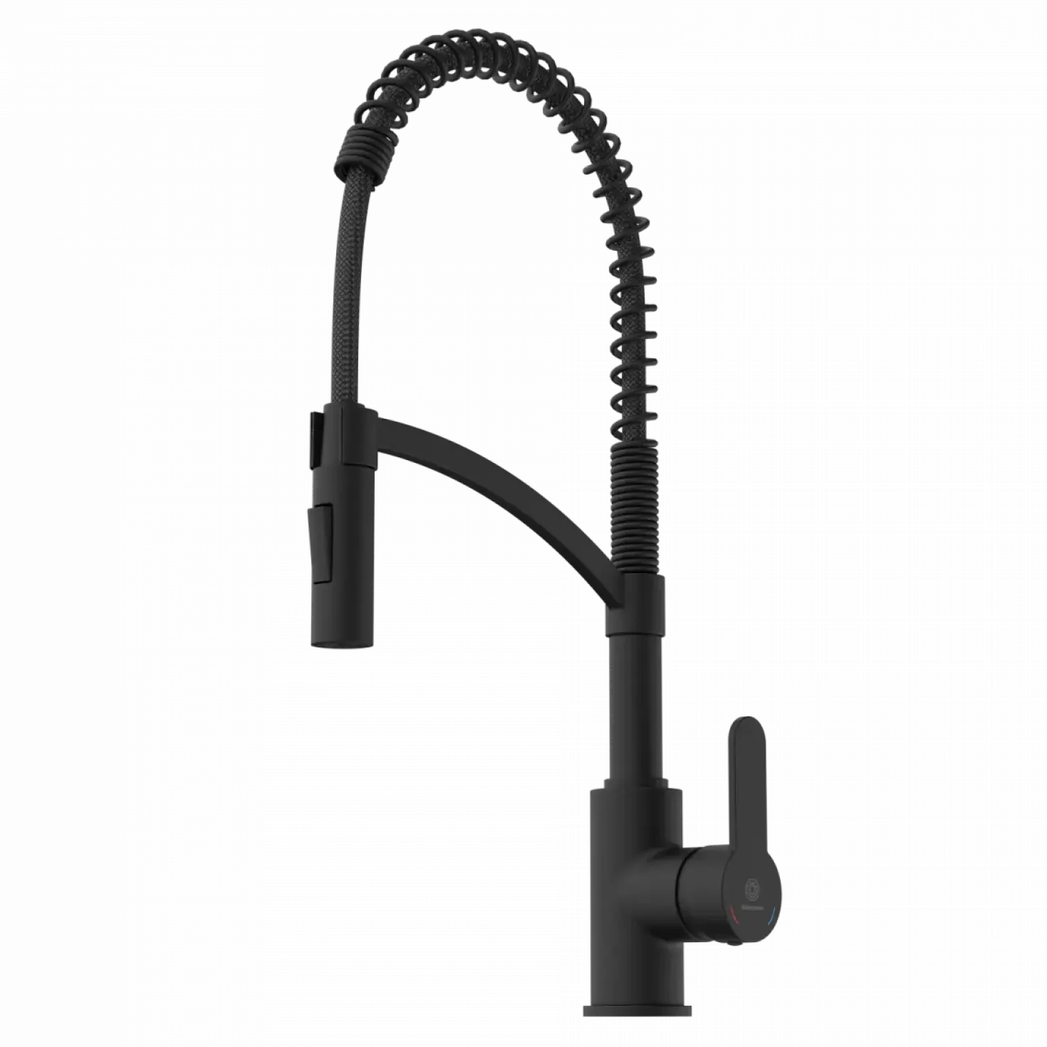 Wasserwerk Single Hole Pull Down Kitchen Faucet in Matte Black