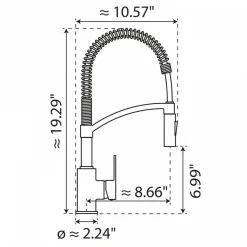 Wasserwerk Single Hole Pull Down Kitchen Faucet | Matte Black & Rose Gold