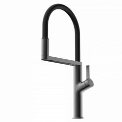 Wasserwerk Single Hole Pull Down Kitchen Faucet in Matte Graphite