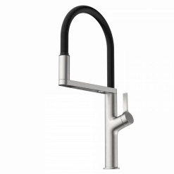 Wasserwerk Single Hole Pull Down Kitchen Faucet in Brushed Nickel
