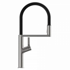 Wasserwerk Single Hole Pull Down Kitchen Faucet in Brushed Nickel