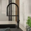 Wasserwerk Single Hole Pull Down Kitchen Faucet in Matte Black