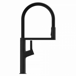 Wasserwerk Single Hole Pull Down Kitchen Faucet in Matte Black