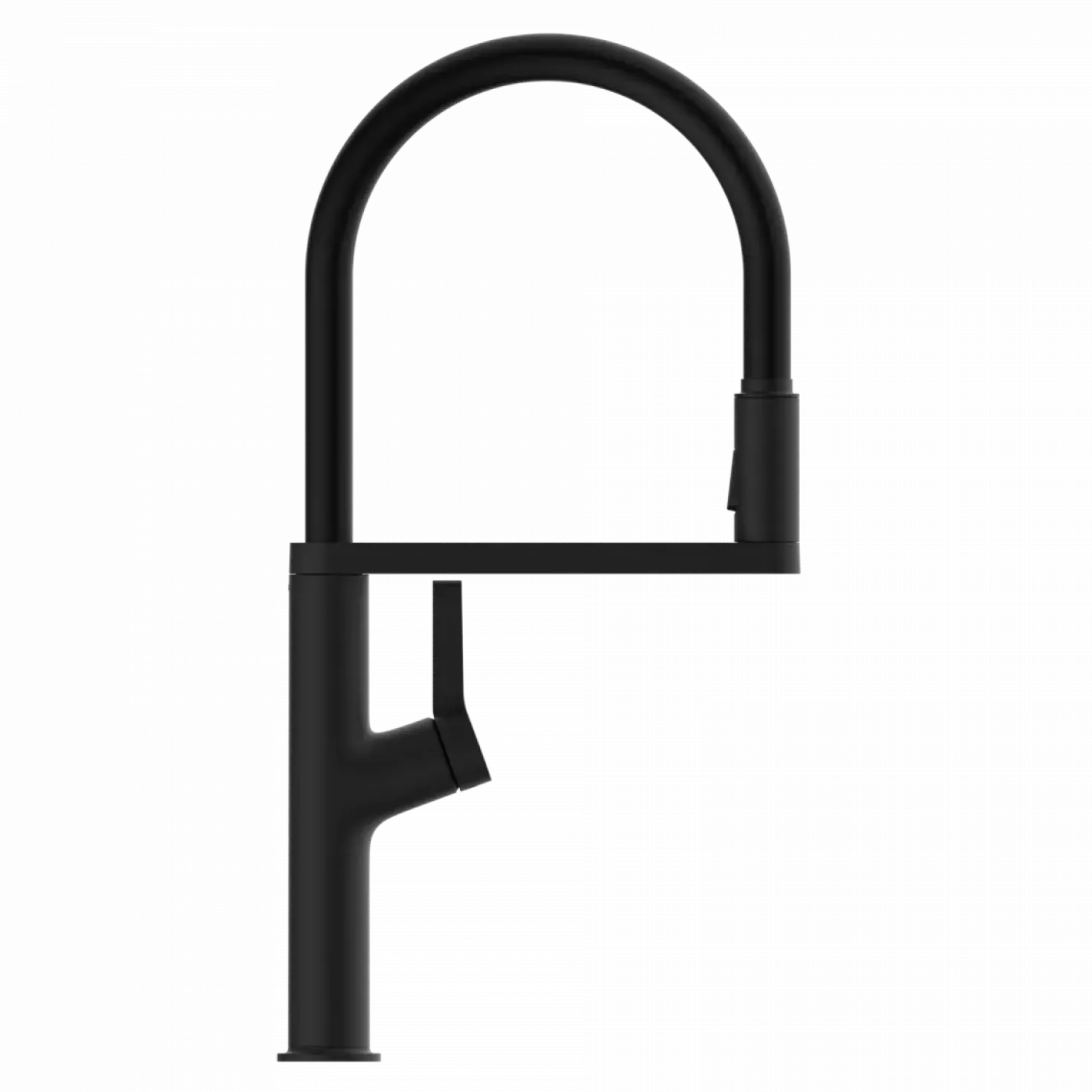 Wasserwerk Single Hole Pull Down Kitchen Faucet in Matte Black