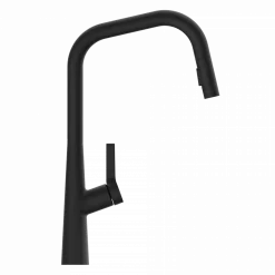 Wasserwerk Single Hole Pull Down Kitchen Faucet in Matte Black