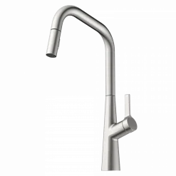 Wasserwerk Single Hole Pull Down Kitchen Faucet in Brushed Nickel