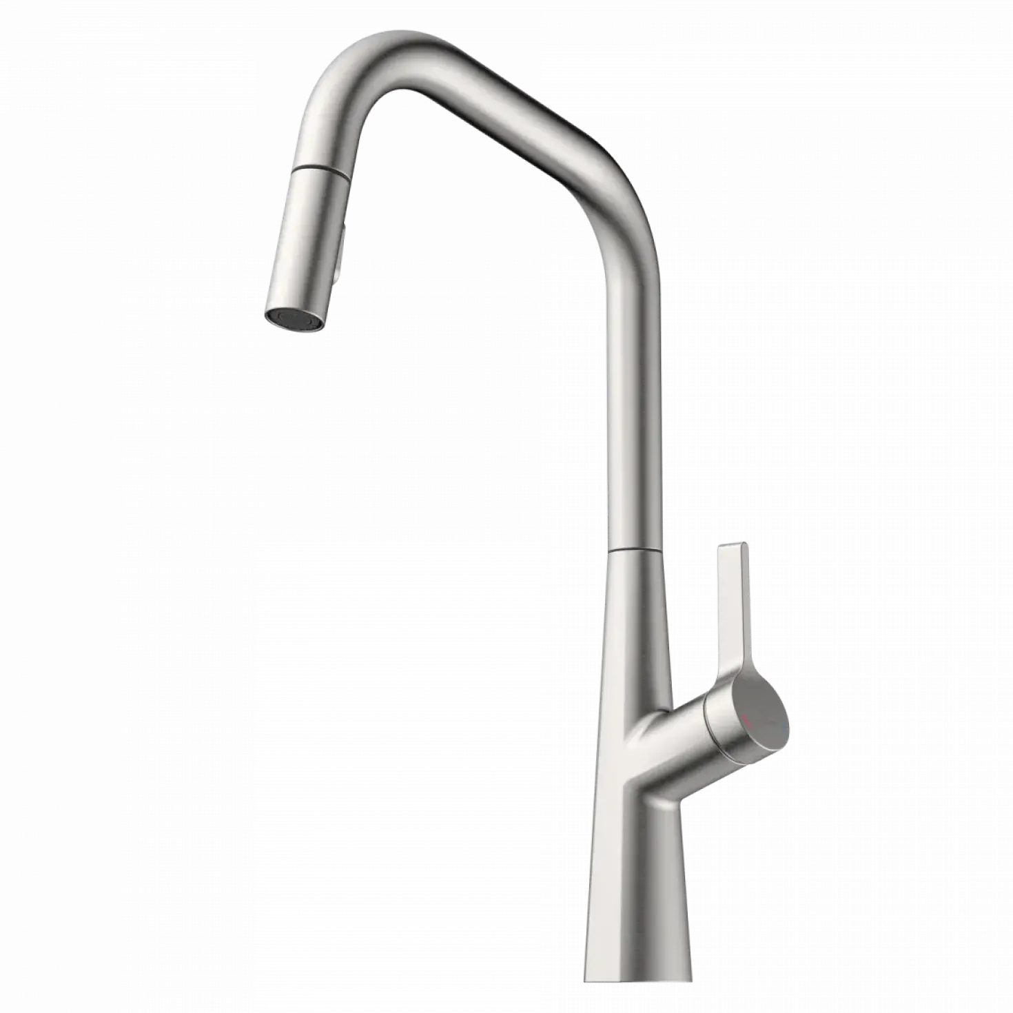 Wasserwerk Single Hole Pull Down Kitchen Faucet in Brushed Nickel