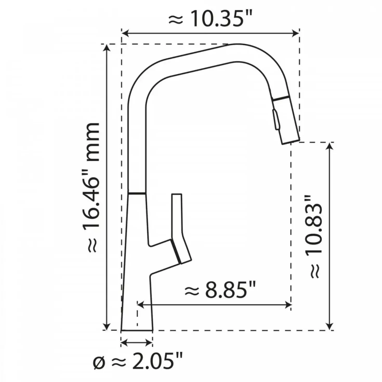 Wasserwerk Single Hole Pull Down Kitchen Faucet in Brushed Nickel