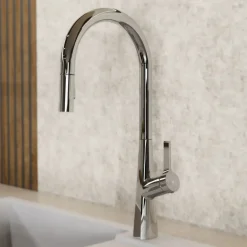 Wasserwerk Single Hole Pull Down Kitchen Faucet in Chrome