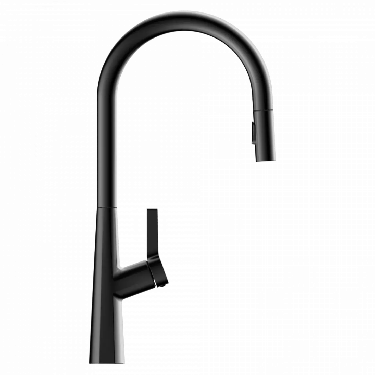 Wasserwerk Single Hole Pull Down Kitchen Faucet in Matte Graphite