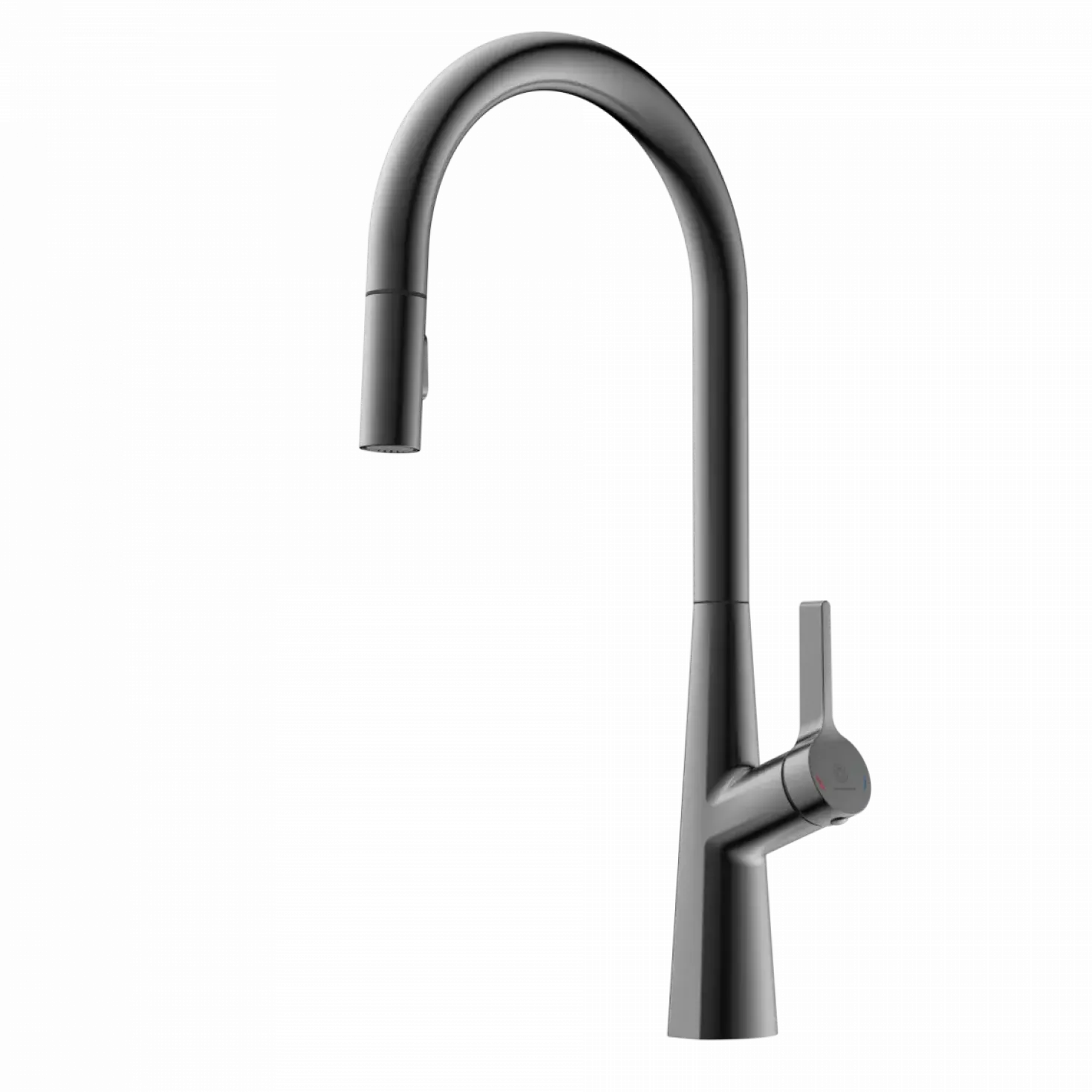 Wasserwerk Single Hole Pull Down Kitchen Faucet in Matte Graphite