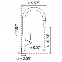 Wasserwerk Single Hole Pull Down Kitchen Faucet in Matte Graphite