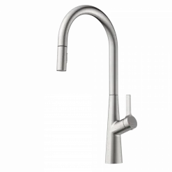 Wasserwerk Single Hole Pull Down Kitchen Faucet in Brushed Nickel