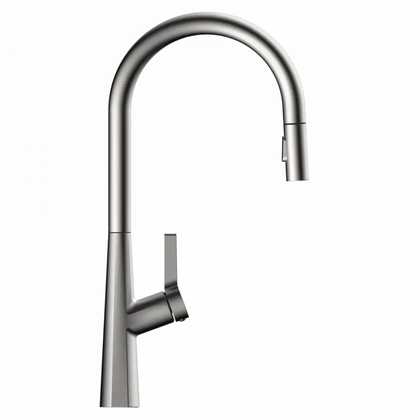 Wasserwerk Single Hole Pull Down Kitchen Faucet in Brushed Nickel