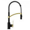 Wasserwerk Single Hole Pull Down Kitchen Faucet | Matte Black & Brushed Gold