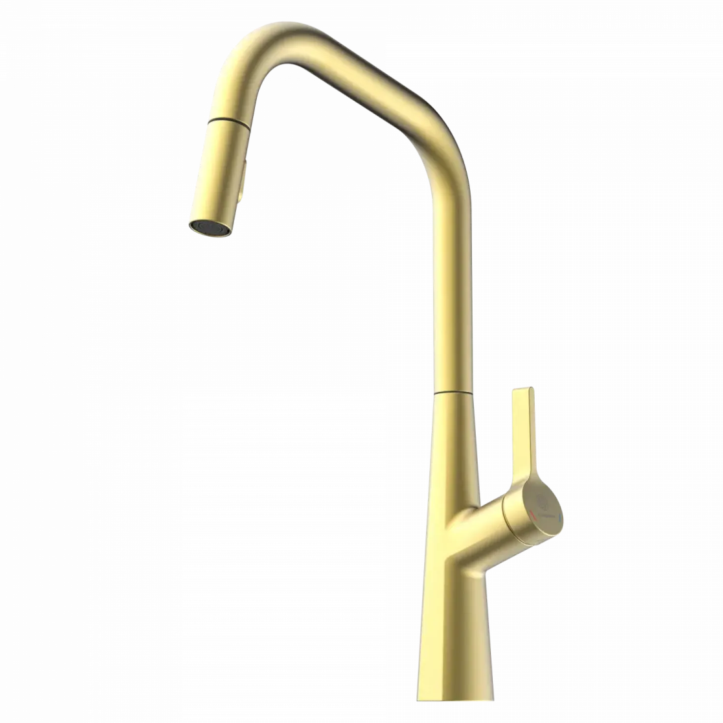 Wasserwerk Single Hole Pull Down Kitchen Faucet in Brushed Gold