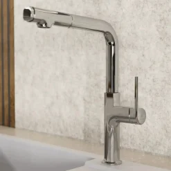 Wasserwerk Single Hole Straight Spout Kitchen Faucet in Chrome