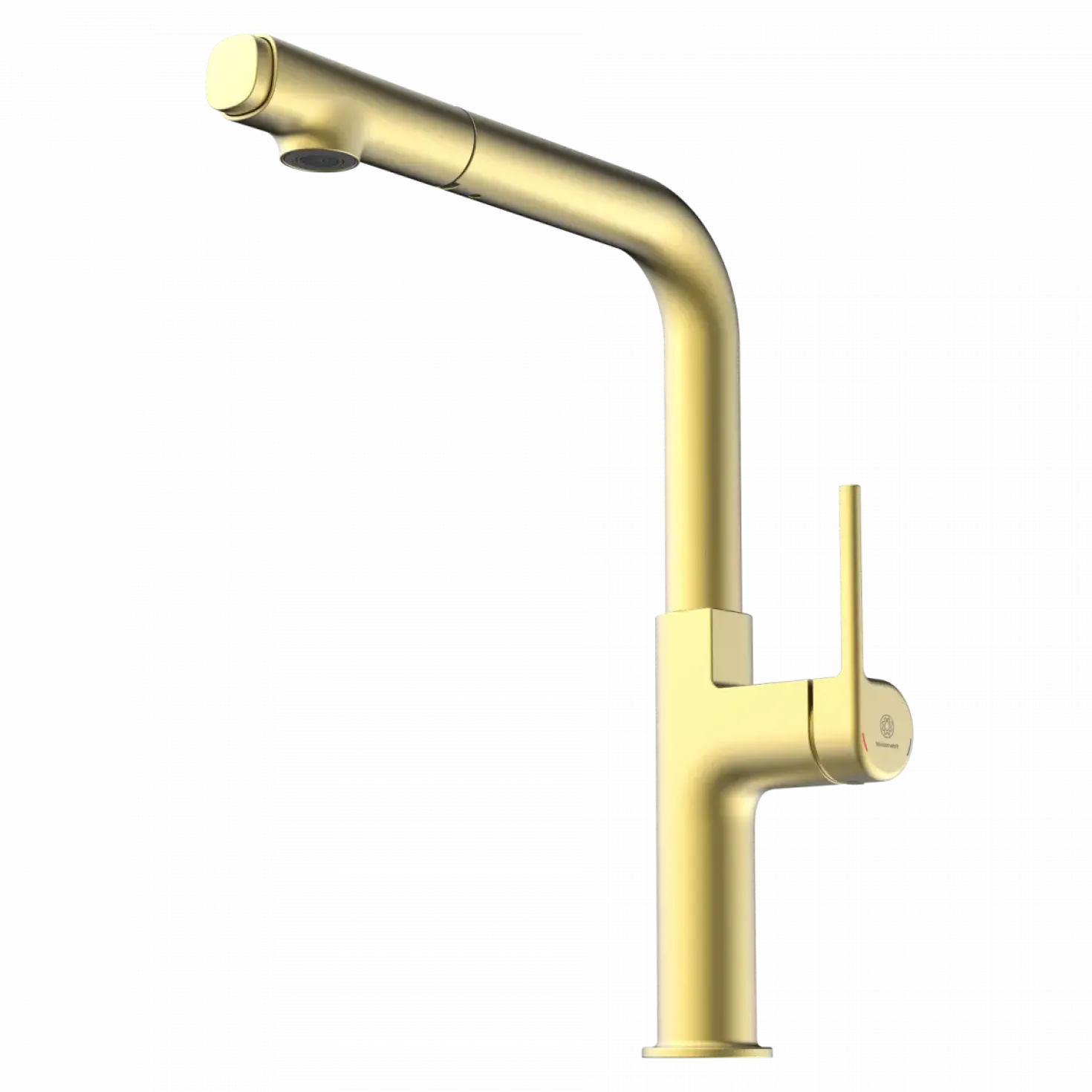 Wasserwerk Single Hole Straight Spout Kitchen Faucet in Brushed Gold