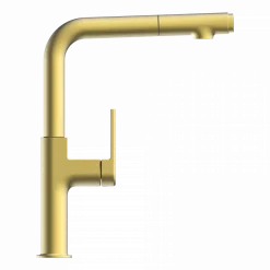 Wasserwerk Single Hole Straight Spout Kitchen Faucet in Brushed Gold