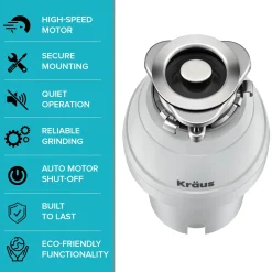 WasteGuard 3/4 HP Continuous Feed Garbage Disposal with Ultra-Quiet Motor