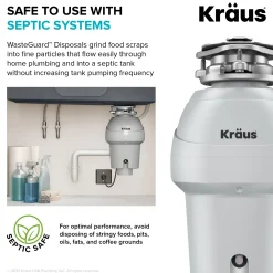 WasteGuard 3/4 HP Continuous Feed Garbage Disposal with Ultra-Quiet Motor
