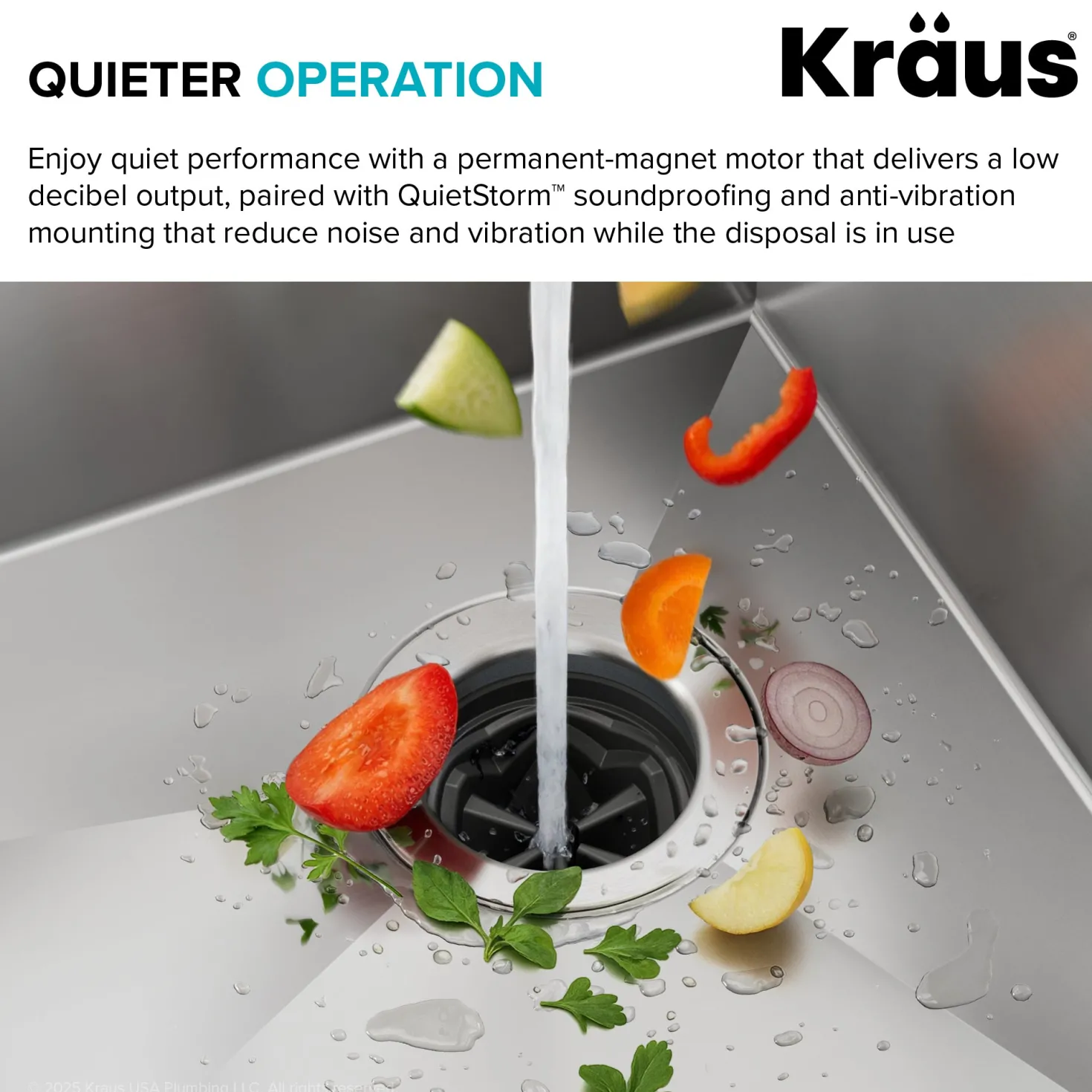 WasteGuard 1/2 HP Continuous Feed Garbage Disposal with Ultra-Quiet Motor