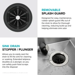 WasteGuard 1/2 HP Continuous Feed Garbage Disposal with Ultra-Quiet Motor