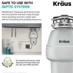 WasteGuard 1/2 HP Continuous Feed Garbage Disposal with Ultra-Quiet Motor