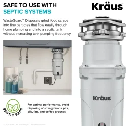 WasteGuard 1/3 HP Continuous Feed Garbage Disposal with Ultra-Quiet Motor