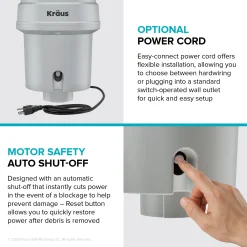 WasteGuard 1 HP Continuous Feed Garbage Disposal with Ultra-Quiet Motor