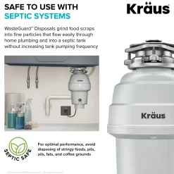 WasteGuard 1 HP Continuous Feed Garbage Disposal with Ultra-Quiet Motor