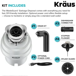 WasteGuard 1 HP Continuous Feed Garbage Disposal with Ultra-Quiet Motor