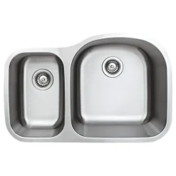 Wells Sinkware 32" 16-Gauge Double Bowl Undermount Stainless Steel Kitchen Sink