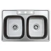 Wells Sinkware 33" 20-Gauge Drop-in 3-Hole 50/50 Double Bowl ADA Compliant Stainless Steel Kitchen Sink
