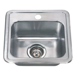 Wells Sinkware 15" 22-Gauge Drop-in Single Bowl Stainless Steel Bar Sink