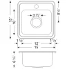 Wells Sinkware 15" 22-Gauge Drop-in Single Bowl Stainless Steel Bar Sink with Grid Rack and Strainer