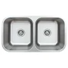 Wells Sinkware 33" 16-Gauge Undermount 50/50 Double Bowl Stainless Steel Kitchen Sink