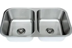 Wells Sinkware 33" 18-Gauge Undermount 50/50 Double Bowl Stainless Steel Kitchen Sink