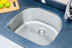 Wells Sinkware 24" 16-Gauge Undermount D-shaped Single Bowl Stainless Steel Kitchen Sink