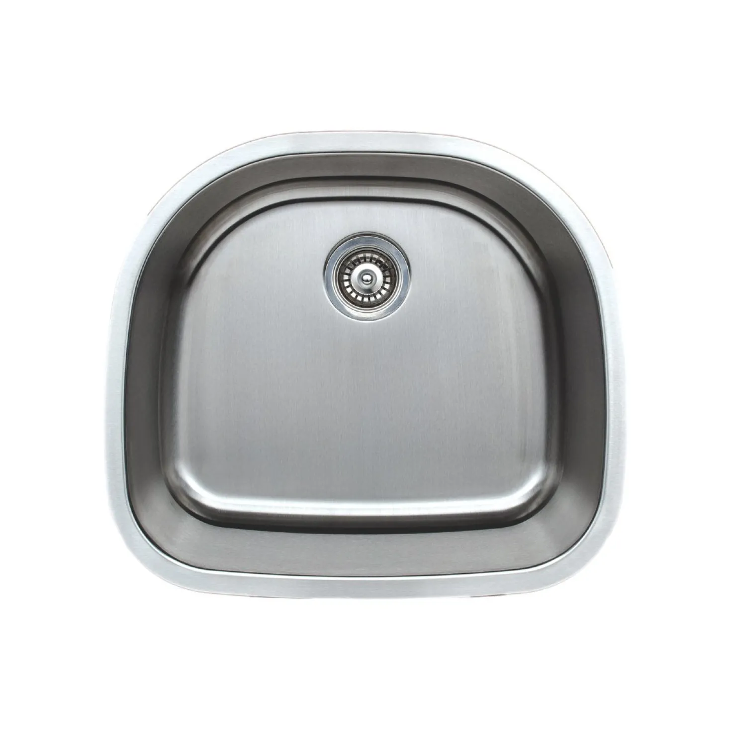 Wells Sinkware 24" 18-Gauge Undermount D-shaped Single Bowl Stainless Steel Kitchen Sink