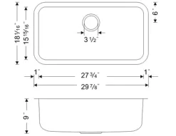 Wells Sinkware 30" 16-Gauge Undermount Single Bowl Stainless Steel Kitchen Sink