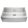 Wells Sinkware Handcrafted 33" Arched Apron Front Farmhouse Single Bowl Stainless Steel Kitchen Sink