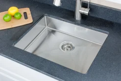 Wells Sinkware Handcrafted 23" 18-Gauge Undermount Single Bowl ADA Compliant Stainless Steel Kitchen Sink with Strainer